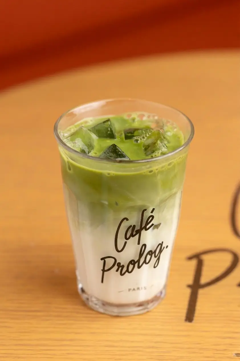 Iced matcha latte Café Prolog